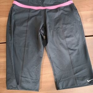 Nike Black and Pink Athletic Capris